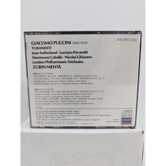 Puccini Turandot John Alldis Choir London Philharmonic Orchestra 2 CDs 1984 - Picture 7 of 7